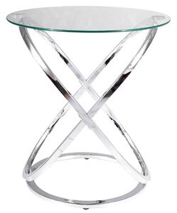 Designerski stolik pomocniczy ze szklanym blatem Eos C