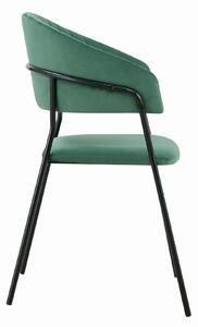 MebleMWM Krzesło zielone C-889 welurowe, czarne nogi