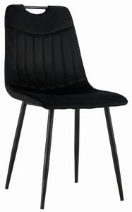 MebleMWM Krzesło tapicerowane C-895 | Czarny welur | Outlet