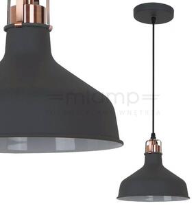 LAMPA wisząca HOOPER MD-HN8049M-B+RC Italux industrialna OPRAWA metalowy ZWIS loft grafitowy - grafit | antracyt