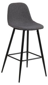 Tapicerowany stołek barowy na metalowych nogach Wilma dark grey