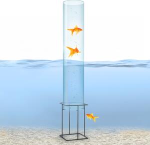 Blumfeldt Skydive 100, wieża widokowa dla rybek, 100 cm, śr. 20 cm, akryl/metal, przezroczysta