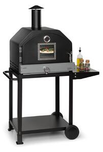 Klarstein Pizzaiolo Pro, grill gazowy do pizzy, 76 x 143 x 66 cm, kamień szamotowy, stal, mobilny