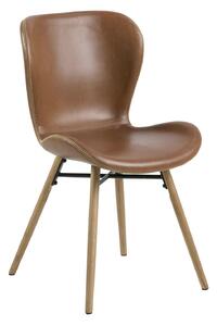 Krzesło z brązowej ekoskóry Batilda Retro brandy