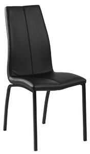 Czarne krzesło z ekoskóry na czarnych nogach Asama
