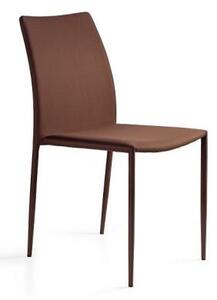Krzesło DESIGN brązowe tkanina UNIQUE