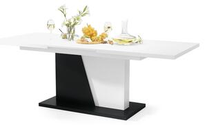 NOBLE NOIR Biały Mat/Czarny Mat - STÓŁ ROZKŁADANY DO 218 cm!