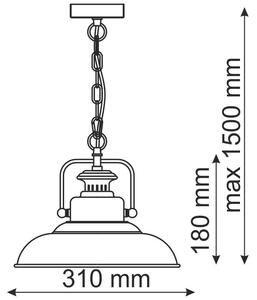 LAMPA wisząca ICELAND 305473 Polux industrialna OPRAWA zwis na łańcuchu czarny