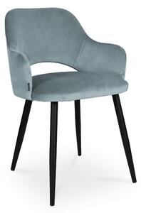 Krzesło MARCY / srebrno-niebieski / noga czarna / BL06