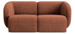 Sofa z tkaniny szenilowej w kolorze terakoty 174 cm Lani – Makamii