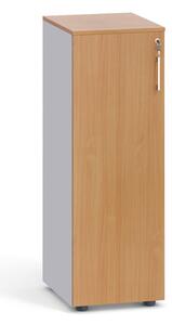 Szafa biurowa z drzwiami PRIMO, 1087 x 400 x 420 mm, szary / buk