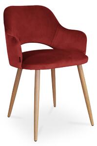 Krzesło MARCY / czerwony / noga dąb / MG31