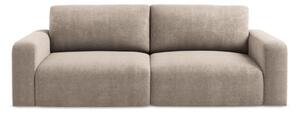 Beżowa rozkładana sofa ze schowkiem z tkaniny szenilowej 252 cm Kona – Makamii