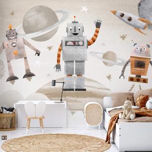 Fototapety Roboty w kosmosie w stylu akwareli, Fototapety Kosmos, w04016v1 : Uwalls.pl