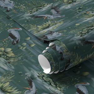 Tapety Sceny z czaplami na tle stawów i lilii wodnych, Tapety natura, a00202 : Uwalls.pl