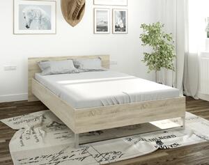 Dwuosobowe łóżko do sypialni z wezgłowiem Style 160x200 dąb sonoma