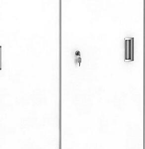 Szafa biurowa PRIMO, przesuwne drzwi na 2 półki, 1781 x 800 x 420 mm, biały