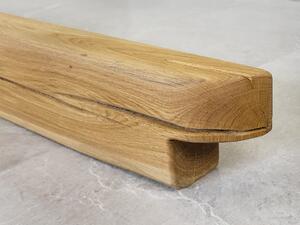 Łóżko drewniane dębowe z metalowymi nogami Natural 7 160x200