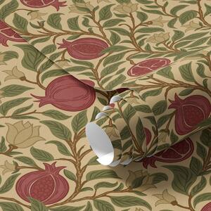 Tapety Granaty i kwiaty w stylu Williama Morrisa, Tapety Z kwiatami, a00240 : Uwalls.pl