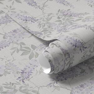 Tapety Liliowa glicynia na białym tle, styl akwareli, Tapety w stylu prowansalskim, a00239 : Uwalls.pl