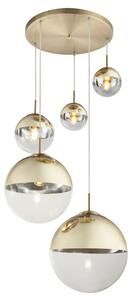 LAMPA wisząca VARUS 15855-5 Globo zwieszana OPRAWA kaskada szklane kule balls złote przezroczyste - złoty