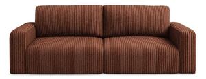 Sztruksowa rozkładana sofa ze schowkiem w kolorze terakoty 252 cm Kona – Makamii