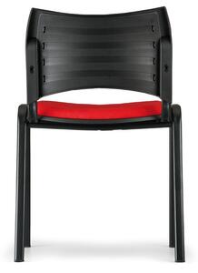 Krzesło konferencyjne SMART - chromowane nogi, bez podłokietników, pomarańczowy
