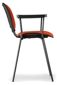 Krzesła konferencyjne SMART - chromowane nogi, z podłokietnikami, czarny