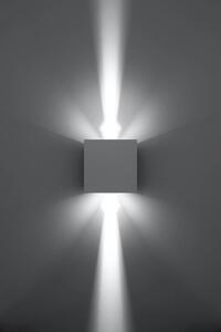 Kinkiet LAMPA przyścienna elewacyjna SOL SL544 metalowa OPRAWA cube LED 6W 3000K kostka IP54 biała - biały