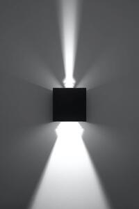 Kinkiet LAMPA przyścienna elewacyjna SOL SL545 kwadratowa OPRAWA metalowa LED 6W 3000K kostka cube IP54 czarna - czarny
