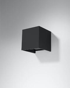 Kinkiet LAMPA przyścienna elewacyjna SOL SL545 kwadratowa OPRAWA metalowa LED 6W 3000K kostka cube IP54 czarna - czarny