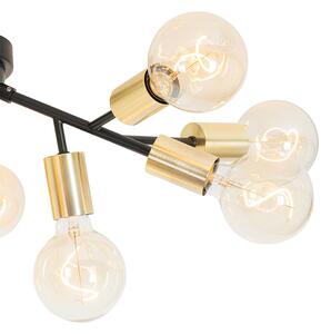 Designerska lampa sufitowa czarna ze złotym 12-punktowym - Juul Oswietlenie wewnetrzne