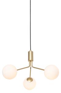 Moderne hanglamp goud met opaal glas 3-lichts - Coby Oswietlenie wewnetrzne