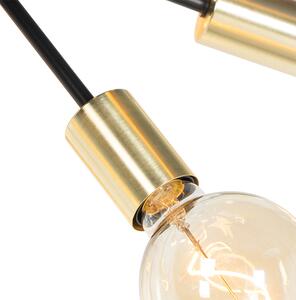 Nowoczesna lampa wisząca czarna ze złotymi 12 lampkami - Juul Oswietlenie wewnetrzne