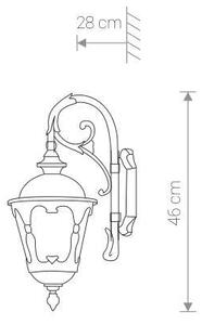 Elewacyjna LAMPA zewnętrzna TYBR 4686 Nowodvorski klasyczna OPRAWA metalowa latarenka ogrodowa IP44 brązowa złota