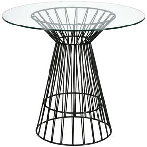 Szklany stół Cage na drucianej podstawie metalowej