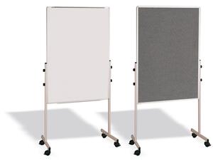 Bi-Office Mobilna tablica suchościeralna, biała magnetyczna/szara tkanina, 700 x 1200 mm