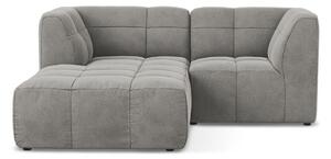 Szary aksamitny narożnik (lewostronny/z szezlongiem) Aloha – Makamii