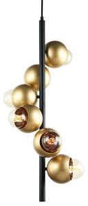 Designerska LAMPA wisząca MALMO PEN-5104-6-BKGD Italux metalowa OPRAWA kule BALLS czarny molekuły złote