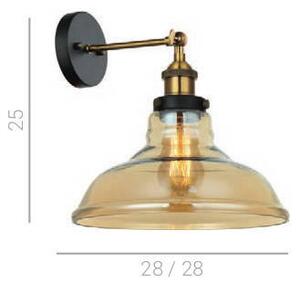 Kinkiet LAMPA ścienna HUBERT MBM-2381/1 GD+AMB Italux skandynawska OPRAWA loftowa szklana bursztynowa - bursztynowy