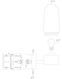 Kinkiet LAMPA industrialna ZEN 107800 Markslojd szklana OPRAWA ścienna tuba do łazienki loftowa IP44 czarna przezroczysta