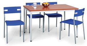 Stół do jadalni i stołówki, 1200 x 800 mm, jasnoszara konstrukcja, szary