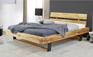 Łóżko drewniane dębowe z metalowymi nogami Natural 7 160x200