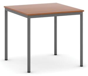 Stół do jadalni i stołówki, ciemnoszara konstrukcja, 800x800 mm, czereśnia