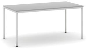 Stół do jadalni i stołówki, jasnoszara konstrukcja, 1600x800 mm, szary
