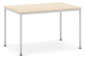 Stół do jadalni i stołówki, jasnoszara konstrukcja, 1200x800 mm, brzoza