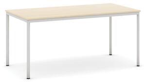 Stół do jadalni, 1600 x 800 mm, blat biały, podstawa jasnoszara