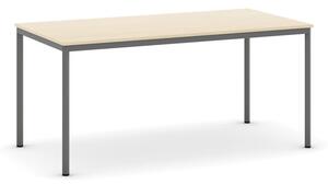 Stół do jadalni i stołówki, 1600 x 800 mm, ciemnoszara konstrukcja, szary