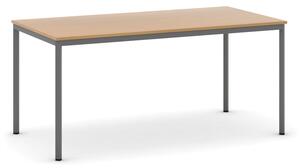 Stół do jadalni i stołówki, ciemnoszara konstrukcja, 1600x800 mm, buk