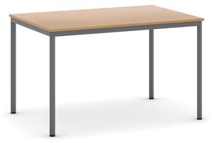 Stół do jadalni i stołówki, 1200 x 800 mm, ciemnoszara konstrukcja, buk
